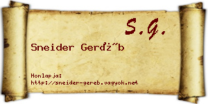 Sneider Geréb névjegykártya